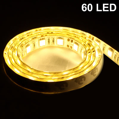 Warm White 60 LED 5050 SMD Waterproof Flexible Car Strip Light, DC 12V, Length: 1m