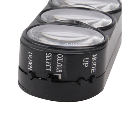 3 Wheels Blue / Orange LED Light LCD Screen Car Digital Thermometer with Clock / Calendar(Black)