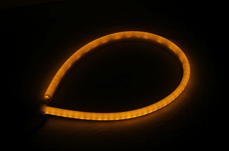 2 PCS 12V Car Daytime Running Lights Soft Article Lamp, Blue + Yellow Light, Length: 60cm
