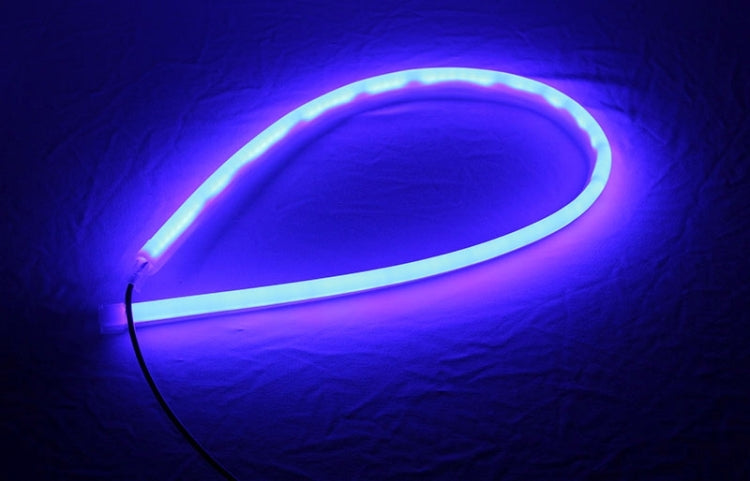 2 PCS 12V Car Daytime Running Lights Soft Article Lamp, Blue + Yellow Light, Length: 60cm