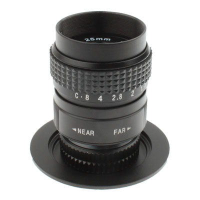 25mm 1:1.4 C-M4/3 Mount TV Lens with Stepping Ring