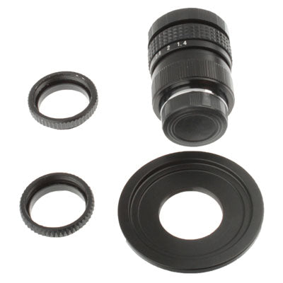 25mm 1:1.4 C-M4/3 Mount TV Lens with Stepping Ring