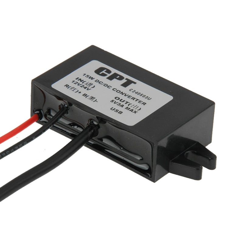 12V To 5V Car Power Charger Adapter Step Down Module DC-DC Converter with Fixed USB Ports