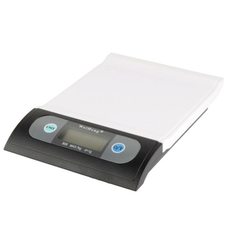 7kg x 1g Wave Shape Digital LCD Electronic Weighing Scale Multipurpose Kitchen / Laboratory Scale (B08L)(White)