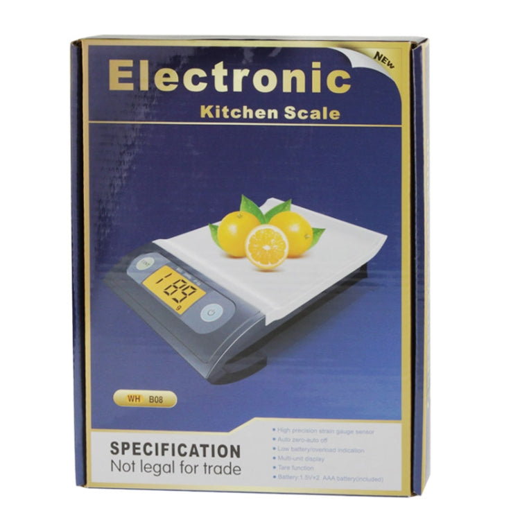 7kg x 1g Wave Shape Digital LCD Electronic Weighing Scale Multipurpose Kitchen / Laboratory Scale (B08L)(White)