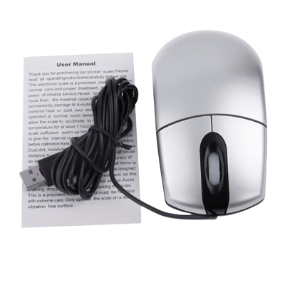 2 in 1 (USB Port Optical Mouse + 500g x 0.1g Electronic Pocket Scale)(Silver)