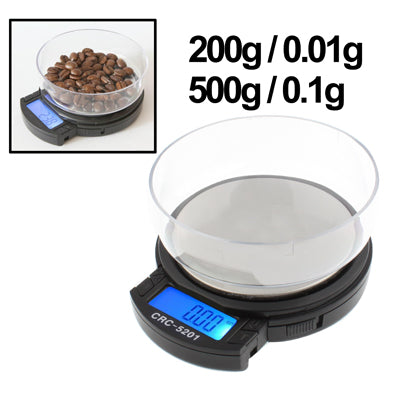 Switchable Capacity Digital Pocket Scale (200g x 0.01g / 500g x 0.1g)(Black)
