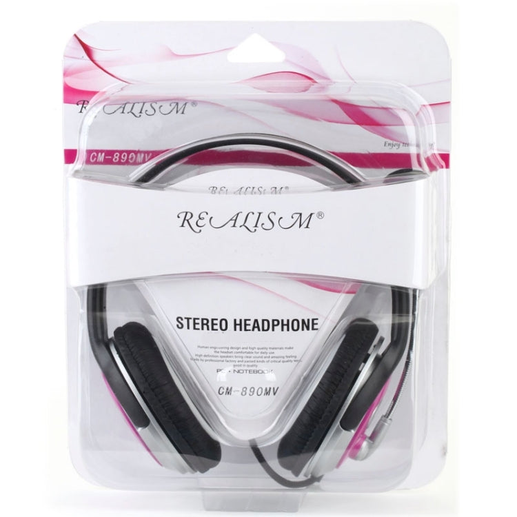 Universal Stereo Headset with Mic for Computer, Cable Length: 1.5m (Black + Magenta)