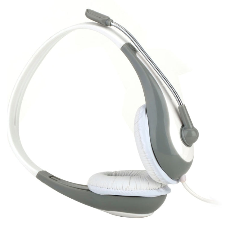 Universal Stereo Headset with Mic for Computer, Cable Length: 1.5m (White + Grey)