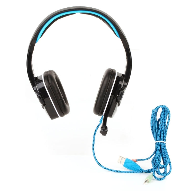 Universal Stereo Headset with Mic for Computer, Cable Length: 1.5m (Black + Blue)