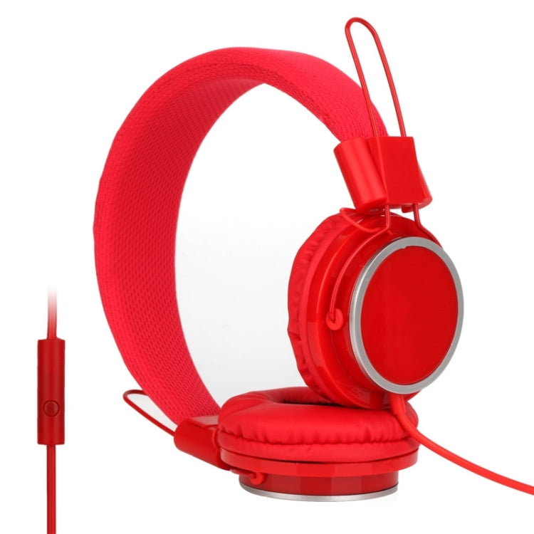 Universal Stereo Headset with Mic for All Audio Devices, Cable Length: 2m(Red)