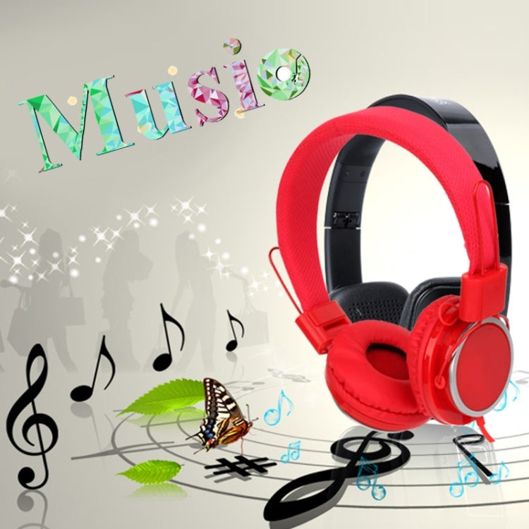 Universal Stereo Headset with Mic for All Audio Devices, Cable Length: 2m(Red)