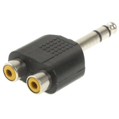 6.35mm Male to 2 RCA Stereo Headphone Jack Adapter