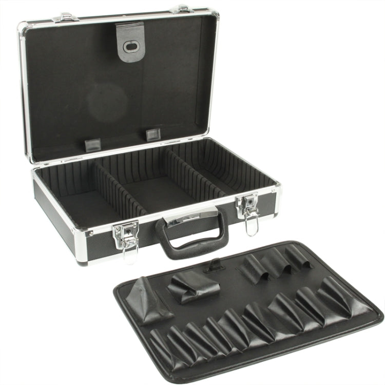Multifunction Aluminum Repair Tool Storage Box / Hardware Tools Suitcase(Black)