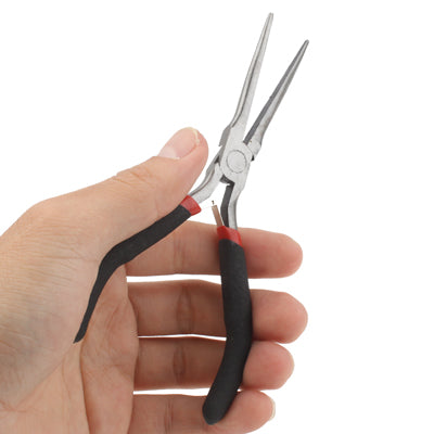 4.5 inch Nonslip Rubber Handle Long Needle Nose Pliers Tool
