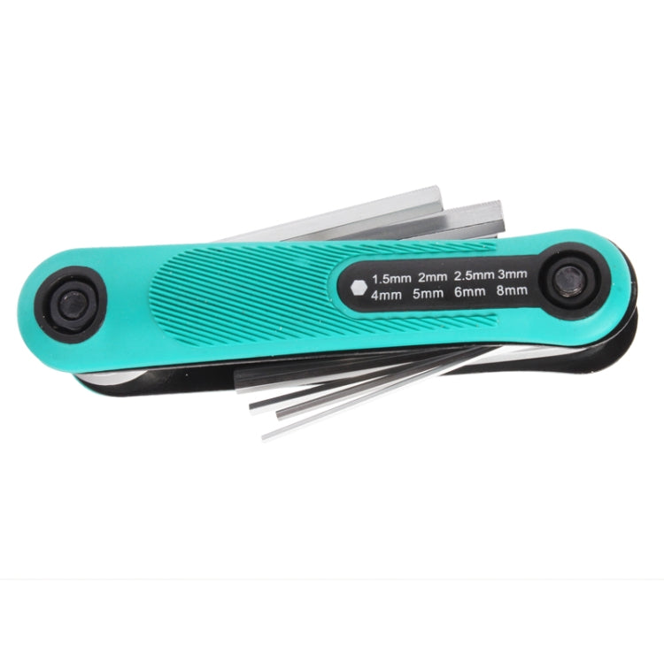 8 in 1 CRV Metric Folding Hex Key