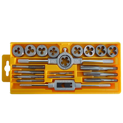 20x Tap and Die Set (9x of dies, 9x of taps, 1x die handle, 1x tap wrench)