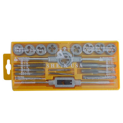 20x Tap and Die Set (9x of dies, 9x of taps, 1x die handle, 1x tap wrench)