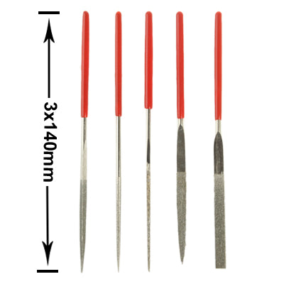 3x140mm Precision Steel Alloy Files Group Tool (5pcs Set)