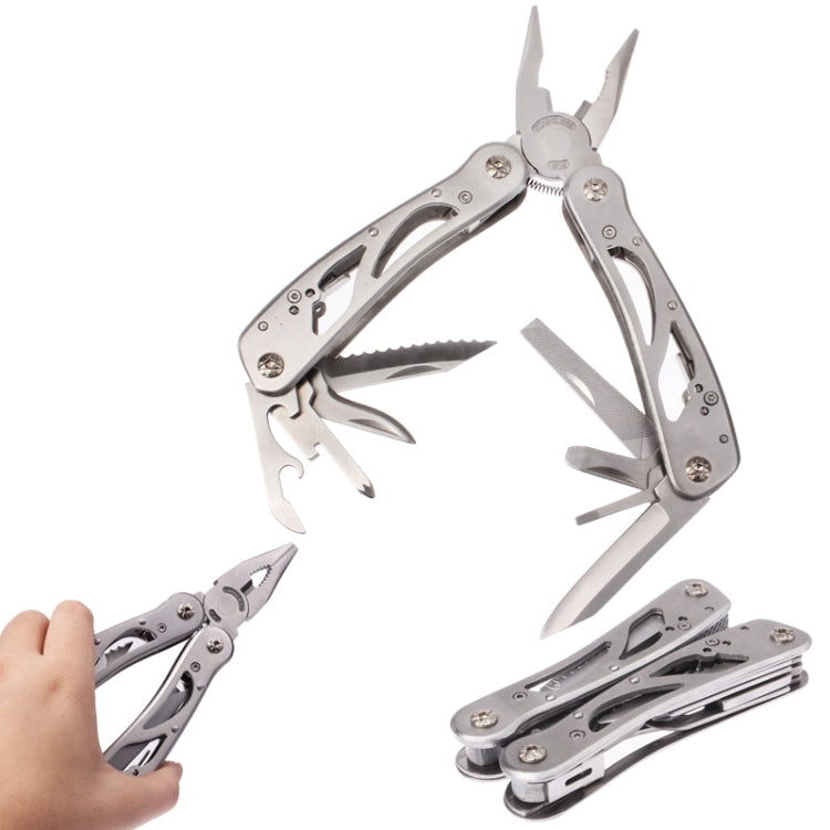 9 in 1 Folding Stainless Steel Multifunction Pliers Tool / Outdoor Use Plier(Silver)