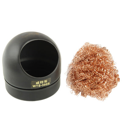 Soldering Iron Tip Cleaner (Tip Cleaning Wire + Base)(Black)