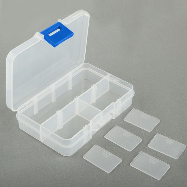Hardware Accessories / Electronic Parts 8 Grid Removable Plastic Storage Box(Transparent)