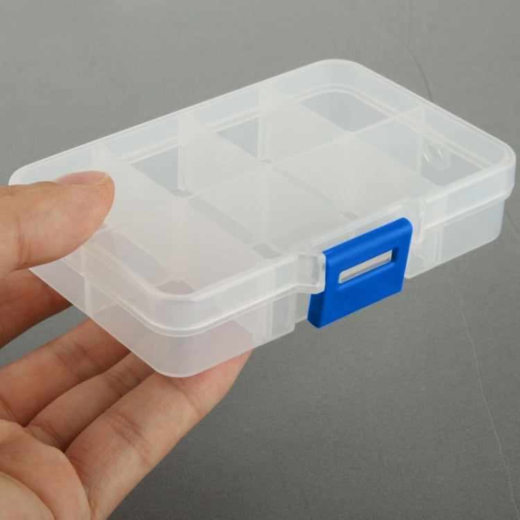 Hardware Accessories / Electronic Parts 8 Grid Removable Plastic Storage Box(Transparent)