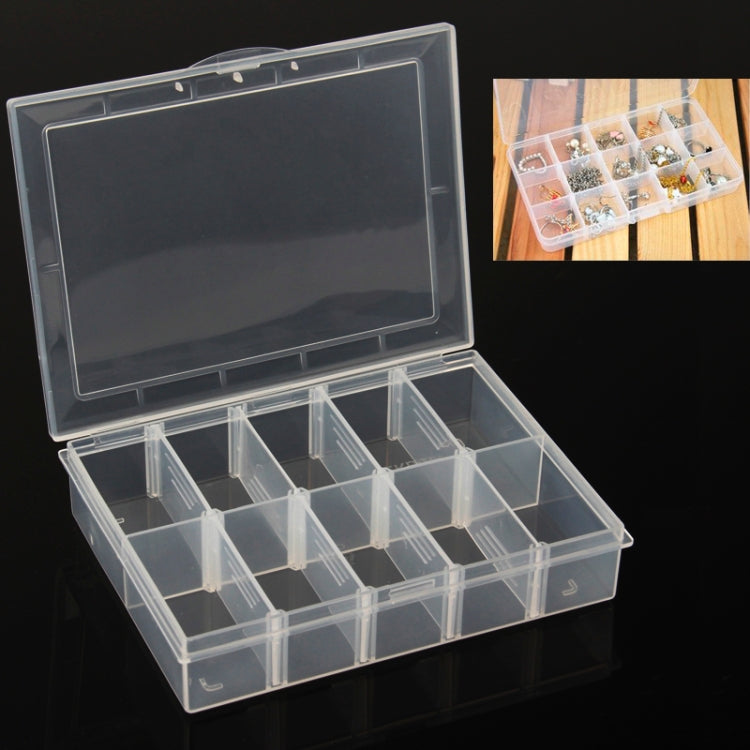 Hardware Accessories / Electronic Parts 10 Grid Removable Plastic Storage Box(Transparent)