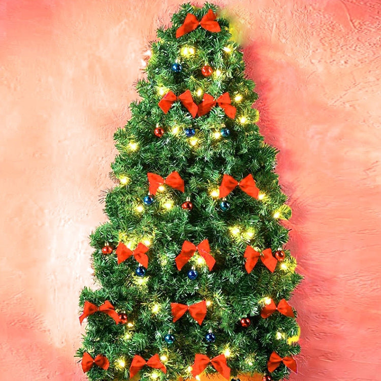 12 PCS Christmas Decoration Ornaments Bowknot Back Golden Twist Tie, Height: 6cm (12pcs in one packaging, the price is for 12pcs)(Red)