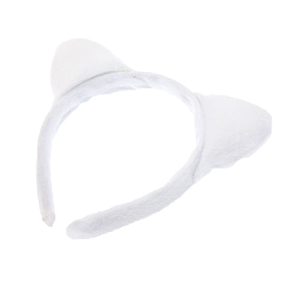Animal Piece Set Cat Ears Headband Bow Tie Piece Set(White)