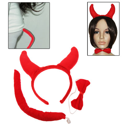 Animal Piece Set Headband Bow Tie Piece Set(Red)