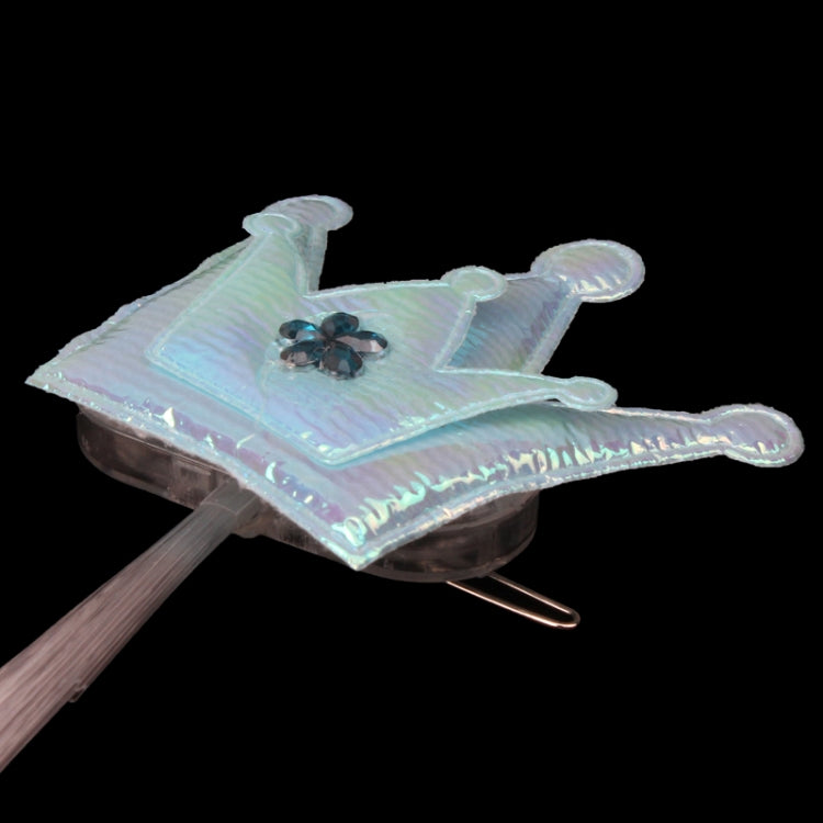 Crown Style Color-changing Luminous Pigtail Hair Clips LED Light Fiber for Christmas Activities (Random Color Delivery)