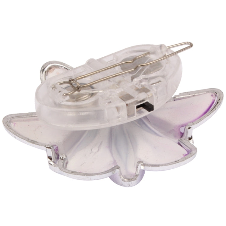 Colors Changing Flashing Flower Brooch Hair Clip Ornament for Party Disco Wedding Xmas Gift (Random Color Delivery)