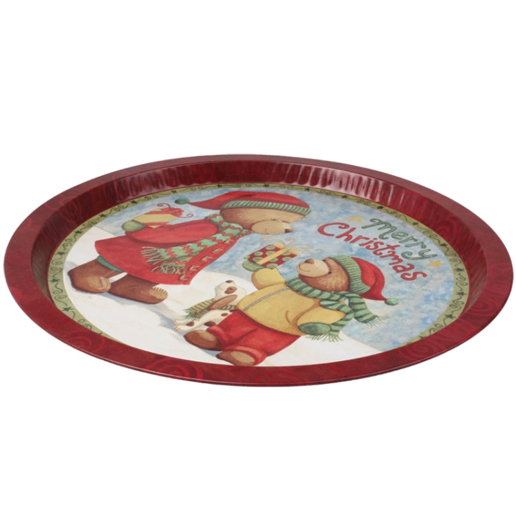 Bear Pattern Multi-purpose Round Tray Fruit Bowl Dessert Plate