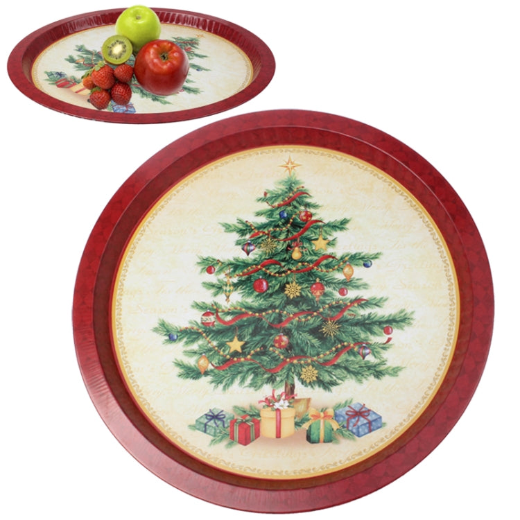 Christmas Tree Pattern Multi-purpose Round Tray Fruit Bowl Dessert Plate