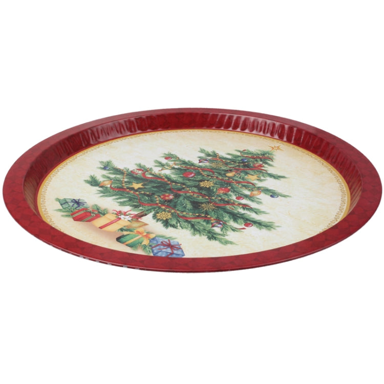 Christmas Tree Pattern Multi-purpose Round Tray Fruit Bowl Dessert Plate