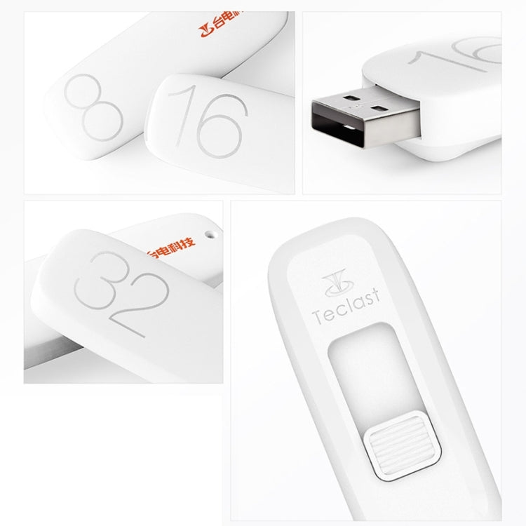 Teclast NLU Series 16GB Push-pull Type Concise Style USB 2.0 Flash Disk(White)