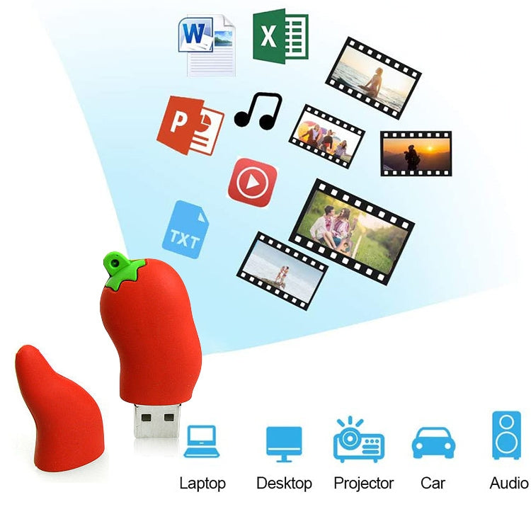 Hot Pepper Shape 16GB USB Flash Disk(Red)