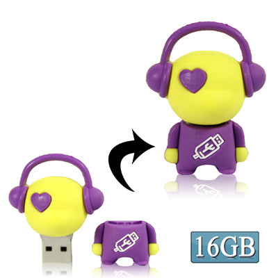 Music man cartoon USB Flash disk, Special for Valentines Day Gifts (16GB)
