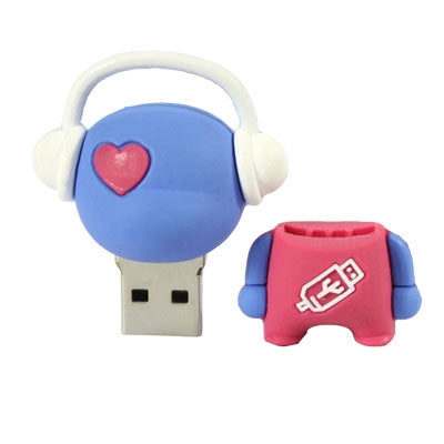 Music man cartoon USB Flash disk, Special for Valentines Day Gifts (8GB)(Blue)