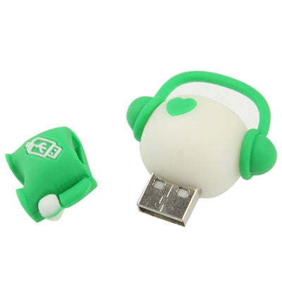 Green Music Man Cartoon Silicone USB Flash disk, Special for All Kinds of Festival Day Gifts (8GB)