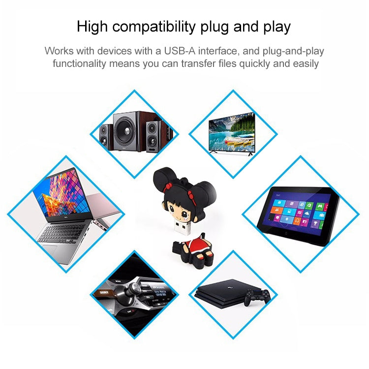 Kongfu Girl Cartoon Silicone USB Flash disk, Special for All Kinds of Festival Day Gifts