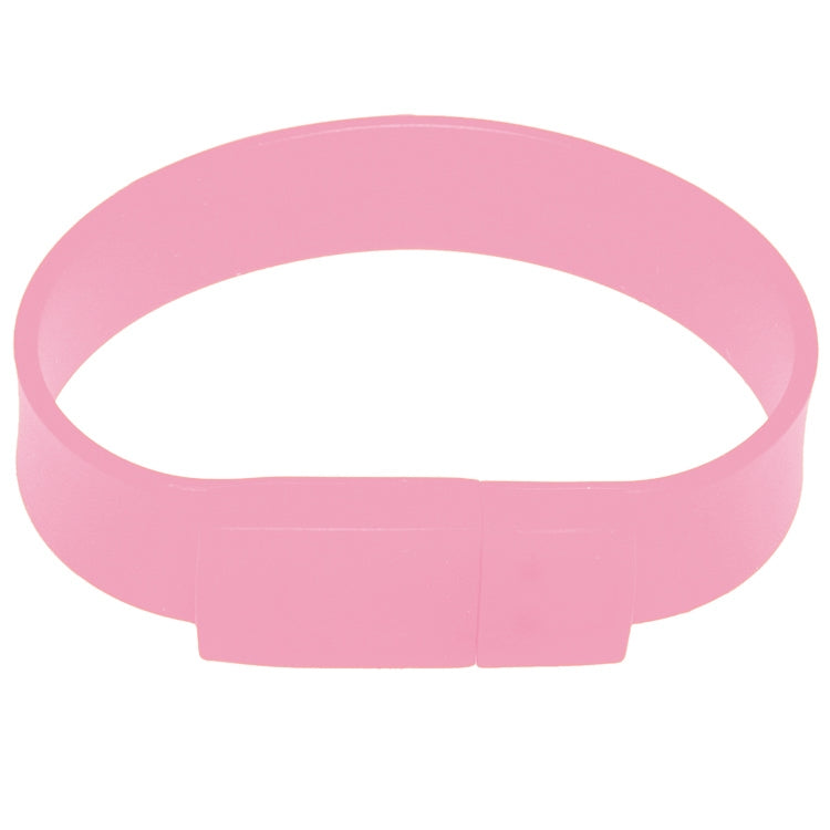 8GB Silicon Bracelets USB 2.0 Flash Disk(Pink)