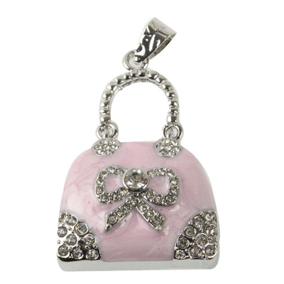 Pink Handbag Shaped Diamond Jewelry Necklace USB Flash Disk