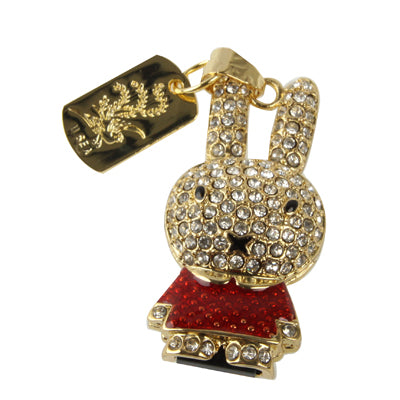 Rabbit Shaped Diamond Jewelry USB Flash Disk