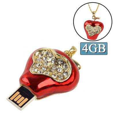 Strawberry Shaped Diamond Jewelry Style USB Flash Disk