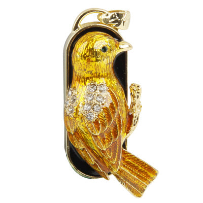 Oriole Shaped Diamond Jewelry Necklace Style USB Flash Disk