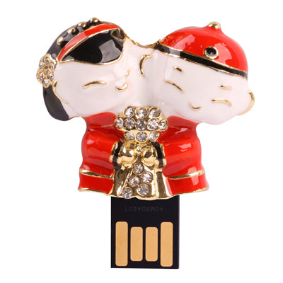 Newly-married Doll Shaped Diamond Jewelry USB Flash Disk