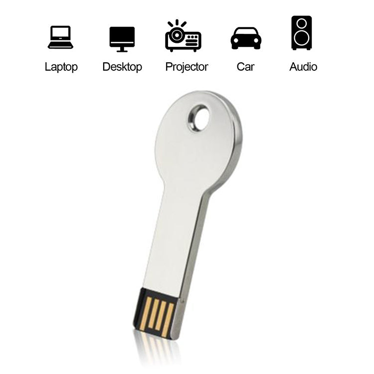 Silver Metal Key Style USB 2.0 Flash Disk (16GB)(Silver)(Silver)