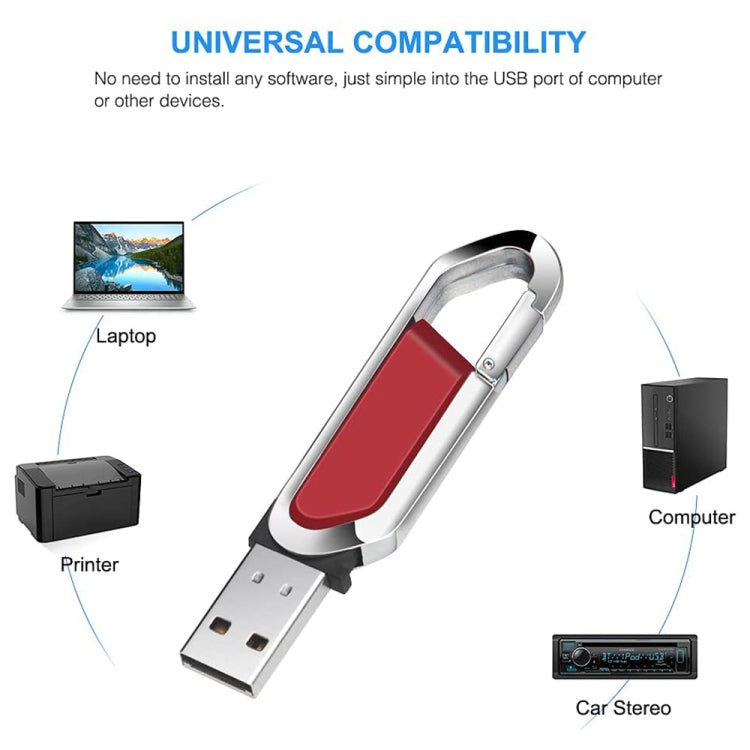 16GB Metallic Keychains Style USB 2.0 Flash Disk (Red)(Red)